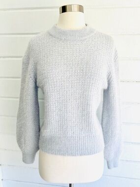 SAMSOE SAMSOE 'Thelma' Pale Blue Alpaca Blend Crewneck Sweater - M